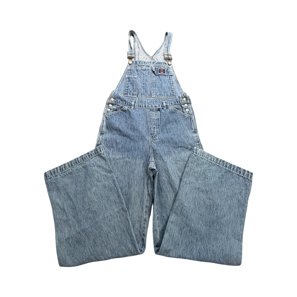 Calvin Klein Overalls Womens M Light Wash Wide Leg Denim Carpenter Boho